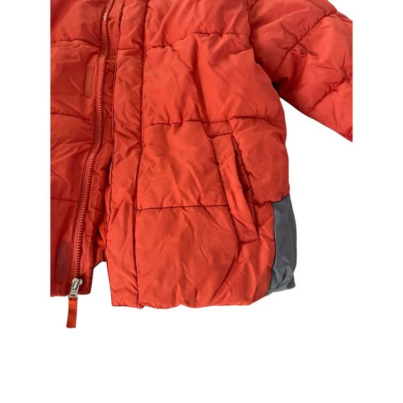 Wonder Nation Boys Orange Gray Full Zip-Up Puffer Jacket Coat Size Large 10-12 - Picture 4 of 9